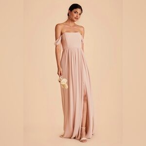 Birdy Grey Blush Pink Off-Shoulder Bridesmaid Gown